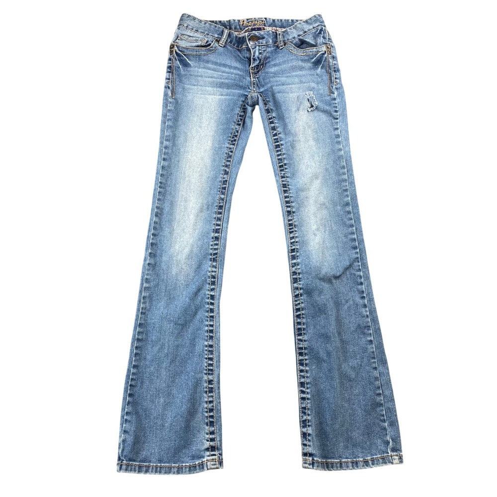 Amethyst Jeans Womens 5 Low Rise Bootcut Distressed Embroidered Y2K Style